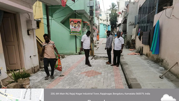 Dr|| Rajkumar ward 106 roads were constructed using cobble stones for the roads of Kantheerava colony.