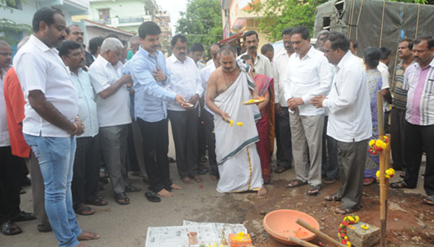 Kaveripura Concrete road and RCC drainage pooja in ward 103