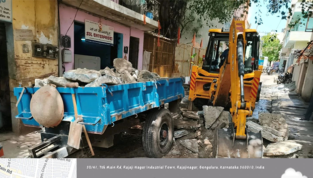 Dr|| Rajkumar ward 106 roads were constructed using cobble stones for the roads of Kantheerava colony.