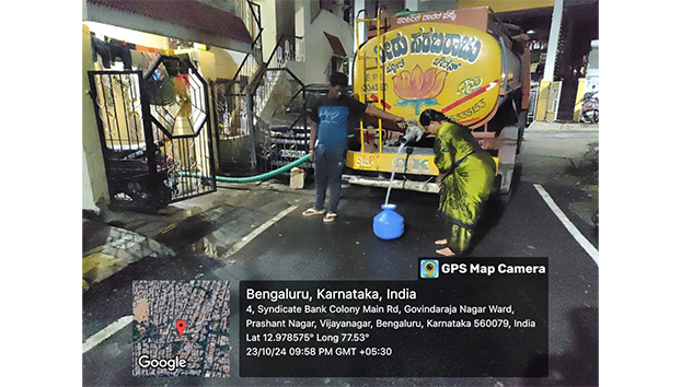 Effect of water supply difference in Kaveripura ward 103, the complaint given by the public quickly delivered water supply vehicles, preventing water shortage.